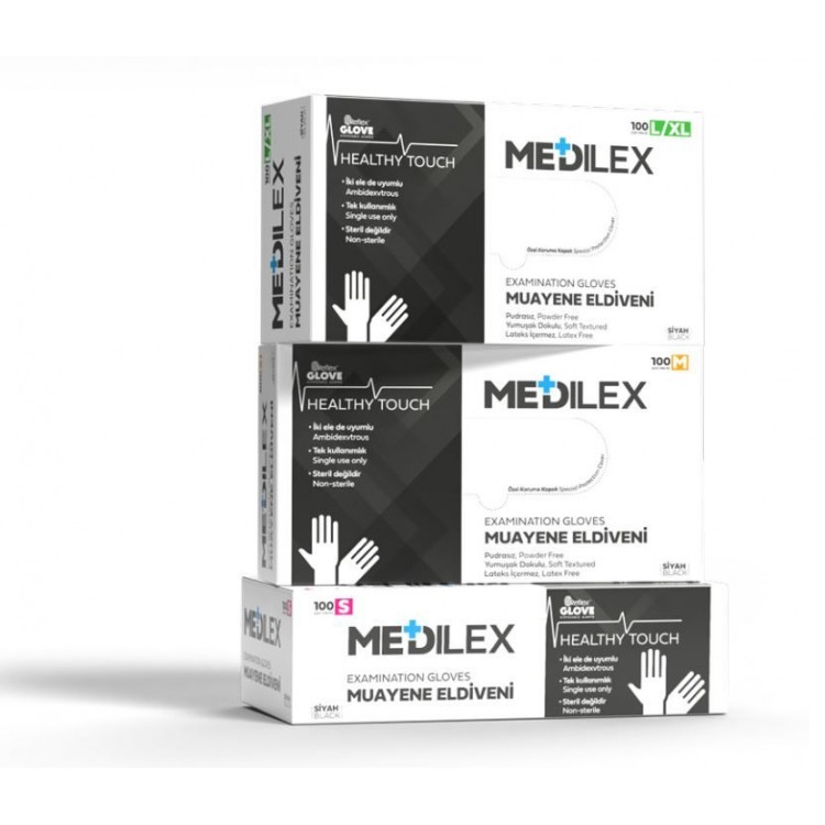 Medilex Healthy Touch Pudrasız Mavi Muayene Eldiveni - M